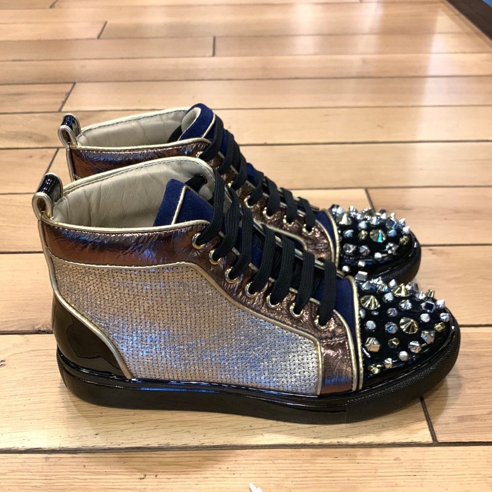 JUMP NEWYORK Men's SISELEY Navy Gold Sneakers